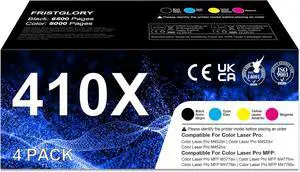 Ennovor 410X High Yield Toner Cartridge Replacement for HP 410X 410A Toner Cartridge Work for Pro M452dn M452dw M452nw MFP M377dw M477fnw M477fdn M477fdw Printer 4-Pack(Black Cyan Yellow Magenta)