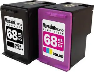 Ennovor VersaInk-Nano 68 MS MICR Black & 68 CS Tri-Color Cartridges for Check Printing - Value Combo - Compatible with HP Envy 6152e, 6155e, 6552e, 6555e, 6558