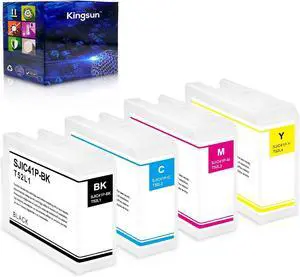 Ennovor SJIC41P Remanufacture Ink Cartridge T52L2 T52L3 T52L4 T52L5 SJIC41P-MK SJIC41P-C SJIC41P-M SJIC41P-Y Compatible with ColorWorks CW-4000e CW-4000u Label Printers (4-Pack)