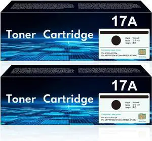 Ennovor 17A CF217A Toner 2-Pack | 17A Ink Cartridge Replacement for HP 17A Black Toner Cartridge Works with Laser Pro M102a M102w Pro MFP M130a M130nw M130fn M130fw Printer Printer