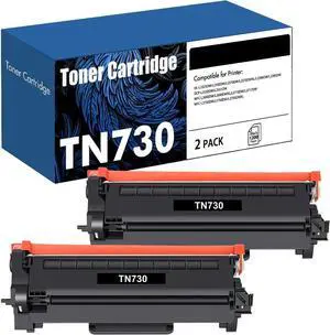 Ennovor TN 730 TN730 Toner Cartridge High Yield Compatible TN-730 TN760 Toner Replacement for Brother Printer MFC-L2710DW MFC-L2750DW HL-L2350DW DCP-L2550DW HL-L2390DW HL-L2370DW, 2-Pack Black