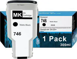 Ennovor 746 Ink Cartridge Matte Black 300-ml Replacement for HP 746 Ink Cartridge P2V83A DesignJet 746 Ink for DesignJet Z6 & Z9+ Large Format Printers