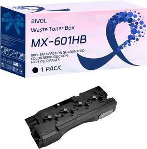 Ennovor MX-601HB Waste Toner Box Compatible for Sharp MX-4050V MX-4051 MX-4070N Printers, with Chip, High Yield 60000 Pages, Vivid Colors (1 Pack Black)