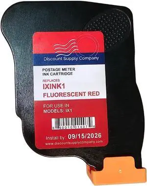 IXINK1 Compatible Cartridge for Quadient iX-1 Mailing Machine, Fluorescent Red, 90 Day Warranty, USA Company