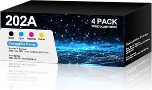 Ennovor 202A Toner Cartridge Compatible for HP 202A Work with HP Color Laserjet Pro MFP M281fdw M281cdw M281fdn M280nw M254dw M254dn M254nw M254 M280 M281 (Black Cyan Yellow Magenta, 4-Pack)
