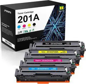 Ennovor 201A Toner Cartridges 4-Pack (C/M/Y/K) with Chip - Compatible 201A 201X Toner Cartridges Replacement for HP Color Pro MFP M277dw M277n M277c6 Color Pro M252dw M252n M277 M252 Printer