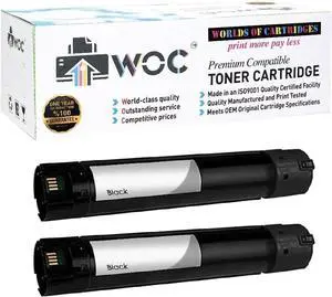 WOC Compatible Toner Cartridge Replacement for Xerox 106R03737 / 106R03741 (Jumbo: 47% Higher Yield) (2-Pack: 2X Black) for Use in VersaLink C7020 / C7025 / C7030