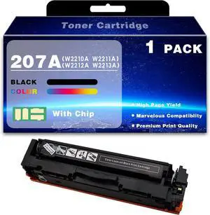 Ennovor 207A W2210A W2211A W2212A W2213A Toner Cartridges Compatible for HP Color Laserjet PRO M255DW M255NW MEP M283NW M283FDN Printers High Volume Replacement for HP 207A Toner,Black