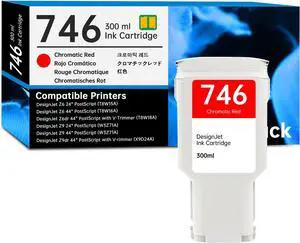 Ennovor 746 Chromatic Red Ink Cartridge 300ml with Chip Replacement for HP 746 P2V81A Ink Cartridge Works with DesignJet Z6 DesignJet Z9+ Large Format Printers Ink, 1 Pack 746 Ink Kit