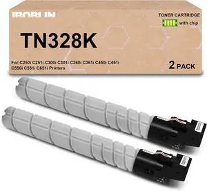 Ennovor TN328 TN328K TN330 TN626 TN626K TN628 Toner Cartridge (AAV8130 AV8150) Replacement for Konica TN328 C250i C251i C300i C301i C360i C361i C450i C451i C550i C551i C651i Printer(2 Packs,Black)