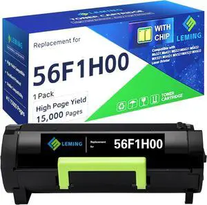 Ennovor 56F1H00 Toner Cartridge 15000 Pages (with Chip) Compatible with Lexmark 56F1H00 Black Toner Cartridge for Lexmark MS621 MS321 MS421 MS521 MS622 MX321 MX421 MX521 MX522 MX622 Printer