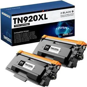 Ennovor TN920XL TN920XXL TN920 Toner Cartridges (with Lastest Chip) Compatible with Brother HL-L6210DW HL-L5210DN HL-L6310DW HL-L6415DWT MFC-L5710DN MFC-L5710DW DCP-L5510DN Printers (2 Black)