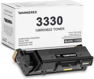 Ennovor Phaser 3330 High Capacity Toner Cartridge (1-Pack, Black): 106R03622 Toner Cartridge Replacement for Xerox Phaser 3330/WorkCentre 3345/3335 Printer