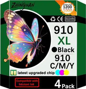 Ennovor 910XL 910 Ink Cartridges Replacement for 910XL 910 Ink Cartridges Combo Pack Work for OfficeJet 8010 8015 8018 8022 OfficeJet Pro 8020 8025 8028 8035 Printers (4 Pack)