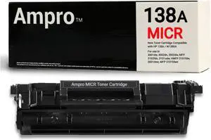 Ennovor Ampro New 138A MICR Toner Cartridge / W1380A MICR for Check Printing is for use in Laser Printers 3001dwe, 3001dw, MFP 3101 fdwe, 3101fdw | Yields 1500 Pages.