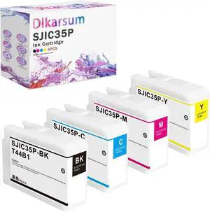 Ennovor SJIC35P Ink Cartridge Remanufactured T44B1 T44B2 T44B3 T44B4 Ink Cartridge Replacement for ColorWorks CW-C6000P CW-C6500A CW-C6500P CW-C6000A Label Printer