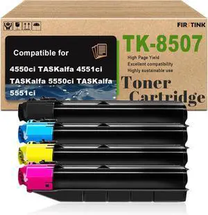Ennovor High Yield TK8507 Toner Cartridges TK-8507 Toner Cartridge Set Compatible for Kyocera TASKalfa 4550ci TASKalfa 4551ci TASKalfa 5550ci TASKalfa 5551ci Printer
