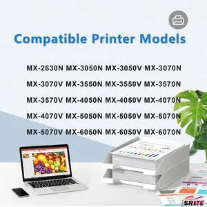 Ennovor MX-60NT MX60NT Toner Cartridge Replacement for Sharp MX-2651 MX-3051 MX-3061 MX-3071 MX-3551 MX-3561 MX-3571 MX-4051 MX-4061 Printers (4-Pack)
