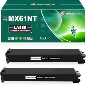 Ennovor Compatible MX-61NT 61NTBA Toner Cartridge Replacement Black for Sharp MX-2651 MX-3051 MX-3071 MX-3551 MX-3571 MX-4051 MX-4071 Printer (2-Pack Black)