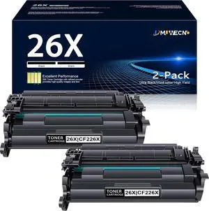 Ennovor 26X CF226X Black Toner Cartridge Compatible Replacement for HP 26X CF226X 26A CF226A Laserjet Pro M402dn M402dne M402dw M402n Pro MFP M426fdn M426fdw Printer Ink (2-Pack, High Yield)