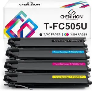 Ennovor T-FC505U Toner Cartridge Compatible Toshiba e-Studio 2505AC 3005AC 3505AC 4505AC 5005AC Printer Toner Replacement for Toshiba TFC505U T-FC505U-K T-FC505U-C T-FC505U-M T-FC505U-Y, 4 Pack