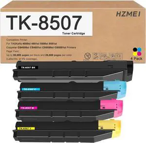 Ennovor Remanufactured TK8507 TK-8507 Toner Cartridge High Yield Compatible for Kyocera TASKalfa 4550ci 4551ci 5550ci 5551ci Series Printers (TK-8507K TK-8507C TK-8507M TK-8507Y)