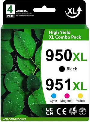 Ennovor 950 951XL Ink Cartridges Combo Pack Replacement for HP Officejet Pro 8600 8610 8620 8100 8630 8660 8640 276DW 251DW Printers, Black, Cyan, Magenta, Yellow, 4Pack