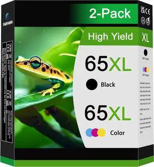 Ennovor 65XL 65 Ink Cartridges Black/Color Combo Pack (2-Pack) - Compatible for HP Printers High Yield - Replacement for HP Deskjet 3755 3700 3722 2600 2622 Envy 5055 5000 5070 5012