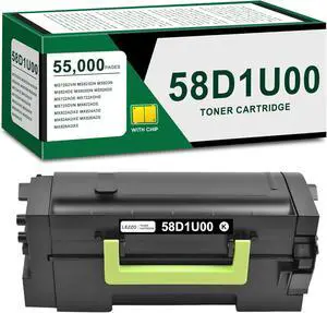 Ennovor 58D1U00 Toner Cartridge 1-Pack Remanufactured 58D1U00 Black Ultra High Yield Toner Replacement for Lexmark 58D1U00 Toner for MS725 MS823 MS824 MS825 MS826 MX722 MX725 MX822 MX824 MX826 Printer