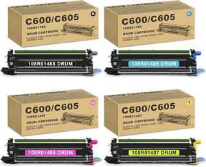 Ennovor High Capacity Versalink C600/C605 Drum Unit 108R01485 108R01486 108R01487 108R01488 Drum Cartridges Compatible for Xerox Versalink C600N C600DT C600DN C605DN C605S C605X C605XL Printer(4 Pack)