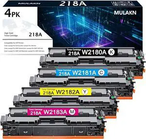 Ennovor 218A for HP HP 218A 218X Toner Cartridges 4-Pack with Chip Work for HP Color Laserjet Pro MFP 3301FDW 3301SDW 3301CDW 3201DW Printer W2180A  (Black, Cyan, Magenta, Yellow)