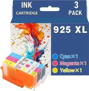 Ennovor Replacement 925XL Ink Cartridges Compatible for HP 925 Ink Cartridge Work for HP Officejet Pro 8120 Printers,Color×3