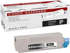 Ennovor 1-Pack C5500 43324404 High Yield Black Toner Cartridge, Replacement for OKI C5500 43324404 for C5500 C5500N C5500DN C5800 C5800N C5800DLN C5650 C5650N C5900 C5900N C5900DN MFP Printer