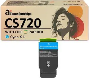 Ennovor CS720 Toner Cartridges Replacement for Lexmark CS720 74C10C0 Cyan Toner Cartridge Compatible for Lexmark CS720 CS725 CX725 CS720de CS720dte Printers, 1 Pack