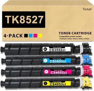 Ennovor TK8527 TK-8527 Toner Cartridges TK-8527K TK-8527C TK-8527M TK-8527Y Replacement for Kyocera TK-8527 Toner Cartridge for TASKalfa 3552ci 3553ci 4052ci 4053ci Printer Ink 4-Pack (BK/C/M/Y)