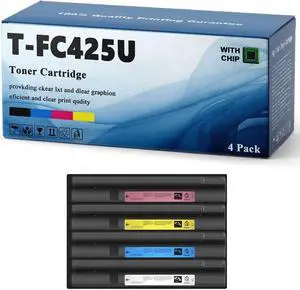 Ennovor T-FC425U Toner Cartridge Replacement Compatible for Toshiba E-Studio 2520AC 2525AC 3025AC 3525AC 4525AC 5525AC 4525ACG 3525ACG Printers (4 Pack Color CMYK)