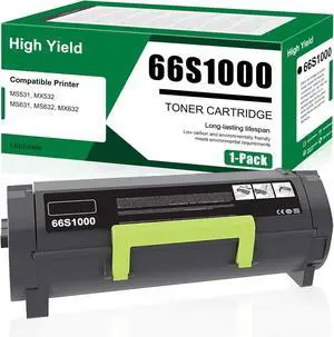 Ennovor 66S1000 Black Toner Cartridge 1-Pack: Replacement for Lexmark 66S1000 Toner Cartridge Work with MS531, MS631, MS632, MX532, MX632 Printer