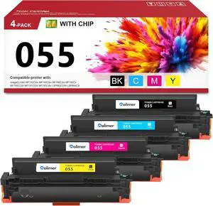 Ennovor 055 055H Toner Cartridge Replacement for Canon 055 Toner Cartridge Set for Canon Color ImageCLASS MF743Cdw MF741Cdw MF746Cdw MF743 Printer (Black Cyan Magenta Yellow, 4-Pack)