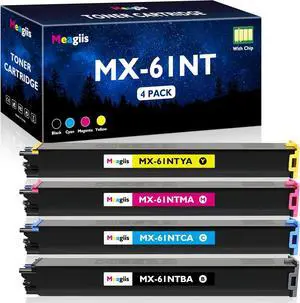 Ennovor MX61NT MX-61NT Toner Cartridge Compatible for Sharp MX3071 MX3070 MX3070V MX2651 MX3050 MX3051 MX4071 MX6070 MX6071 MX3571S MX2630 Printer, MX-61NTBA MX-61NTCA MX-61NTMA MX-61NTYA, 4 Pack