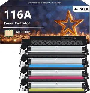 Ennovor 116A Toner Cartridges Compatible for HP 116A W2060A W2061A W2062A W2063A Toner Cartridge, Quality Toner for HP Color Laser MFP 150a 150nw 178nw 179fnw, 1 Set, Black,Cyan,Magenta,Yellow