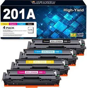 Ennovor 201A Toner Cartridge Replacement for HP 201A 201X CF400A Color Pro MFP M277dw M252dw M277n M277c6 M252n M277 Printer (Black Cyan Magenta Yellow)