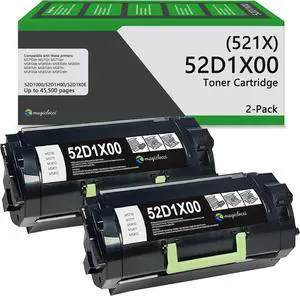 Ennovor 52D1X00 Extra High Yield Toner Cartridge Black(2-Pack) -Compatible Replacement for Lexmark 52D1X00 52D1H00 Toner Cartridge Work for MS710 MS711 MS810 MS811 MS812 Series Printer