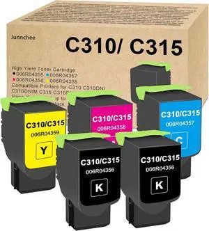 Ennovor C310 / C315 Toner Cartridges (5-Pack, 2Black 1Cyan 1Yellow 1Magenta) Replacement for 006R04356 006R04357 006R04358 006R04359 for Xerox C310 C310DNI C310DNIM C315 C315DNI Printer