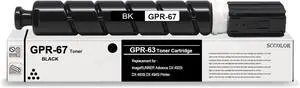 Ennovor GPR-67 GPR67 Black Toner Cartridge Canon GPR 67 Toner Cartridge Replacement for Canon imageRUNNER Advance DX 4925i DX 4935i DX 4945i Printer