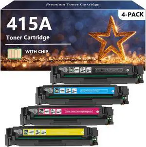 Ennovor 415A Toner Cartridge(with Chip) Compatible for HP 415A 415X W2030A W2031A W2032A W2033A Toner, Work for HP Color Pro M454 Series M479 Series Printers, 1 Set, Black,Cyan,Magenta,Yellow