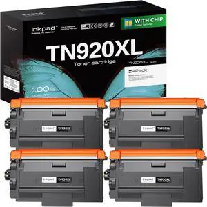 Ennovor TN920XL TN920 Toner Cartridge HL-L6210DW Compatible for Brother TN-920XL TN-920 High Yield to Use with HL-L6210DW HL-L5210DW HL-L6210DWT HL-L5210DN HL-L5210DWT Printer (4 Black, with Chip )