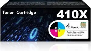 Ennovor 410X Toner Cartridges 4 Pack High Yield Replacement for HP 410A 410X Compatible with HP Color Pro MFP M477fdn M477fdw M477fnw M452dn M452dw M452nw Printer ( New Version with Chip BK/C/Y/M )