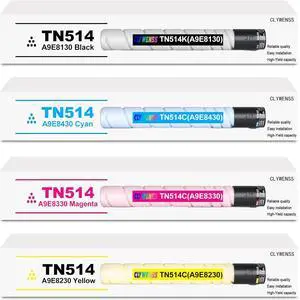 Ennovor TN514 TN-514 Toner Cartridge Set Replacement for Konica TN514 TN-514 for Minolta TN514 Bizhub C458 C558 C658 Printer (Black Cyan Magenta Yellow, 4-Pack)