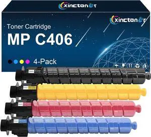 Ennovor Compatible High Yield MP C306 C406 C307 C407 Toner Cartridge Replacement for Ricoh 842091 842092 842093 842094 Work for Ricoh MP C306 C307 C406 C407 Printer (4 Pack, Black Cyan Magenta Yellow)