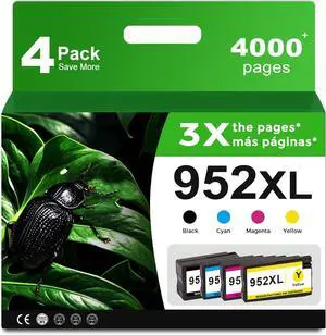 Ennovor 952xl Ink Cartridges Combo Pack Compatible for HP 952 XL(4-Pack) for Officejet Pro 8710 7740 8720 8702 8210 7720 8715 8730 8740 8216 8725 Printers Black Cyan Magenta Yellow
